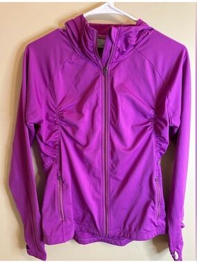 Athleta Magenta Hooded Utility Jacket